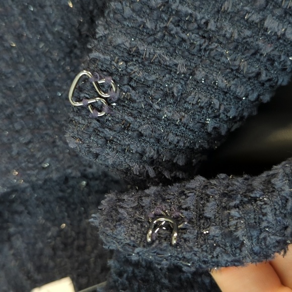 Talbots Tweed Jacket Blue 6 preppy fall Business casual holiday classic parisian - Picture 5 of 7